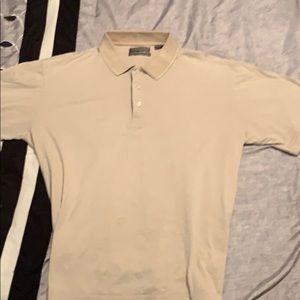 Daniel Cremieux Tan Striped Short Sleeve Large